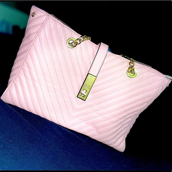 Aldo Pink with Gold accents medium sized purse gorgeous , very new - Picture 1 of 7